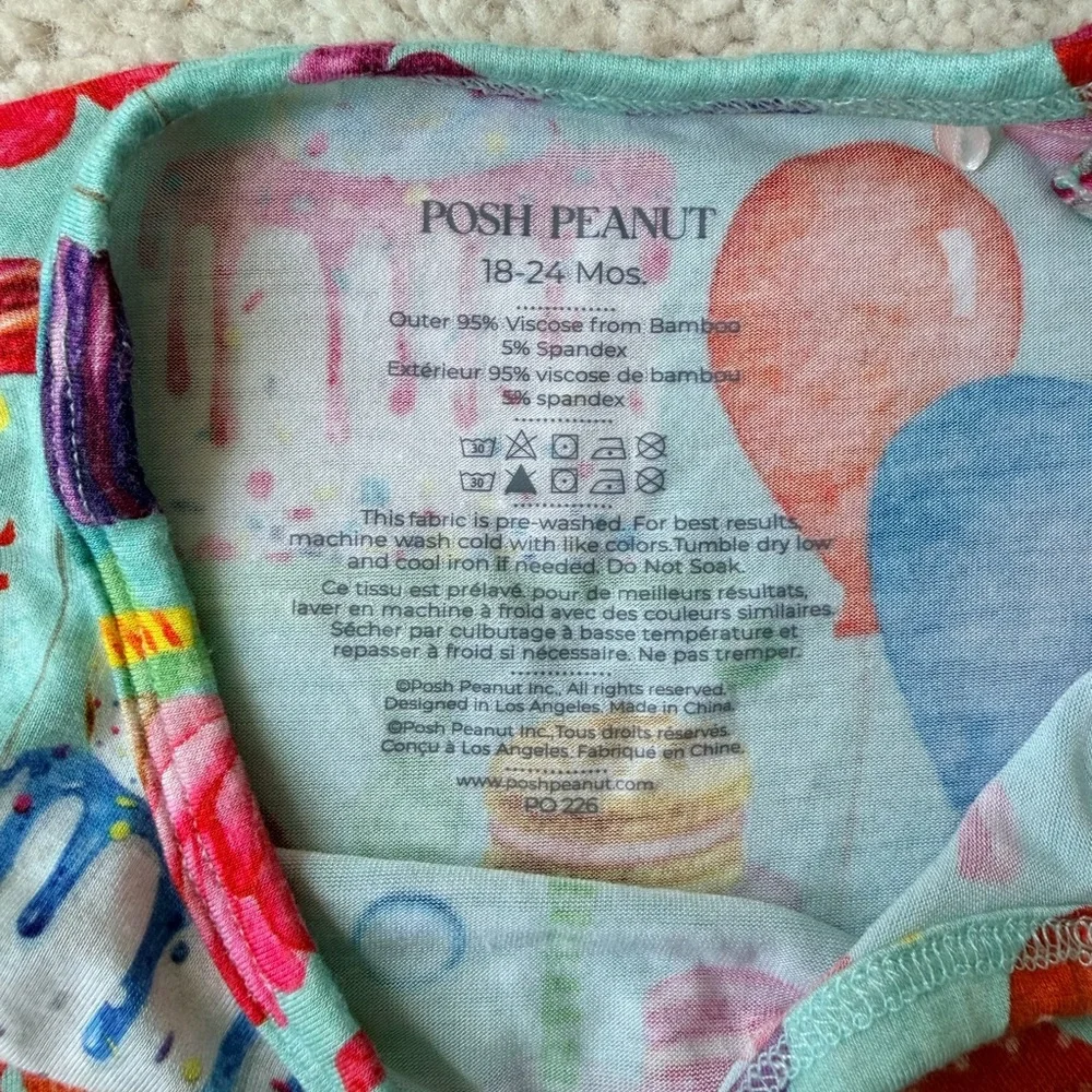 Posh Peanut Short Sleeve “Happy Birthday” Snap Closure Bodysuit - Picture 9 of 10